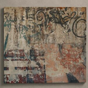 Original work by Kende from 2009 in mixed media on wood