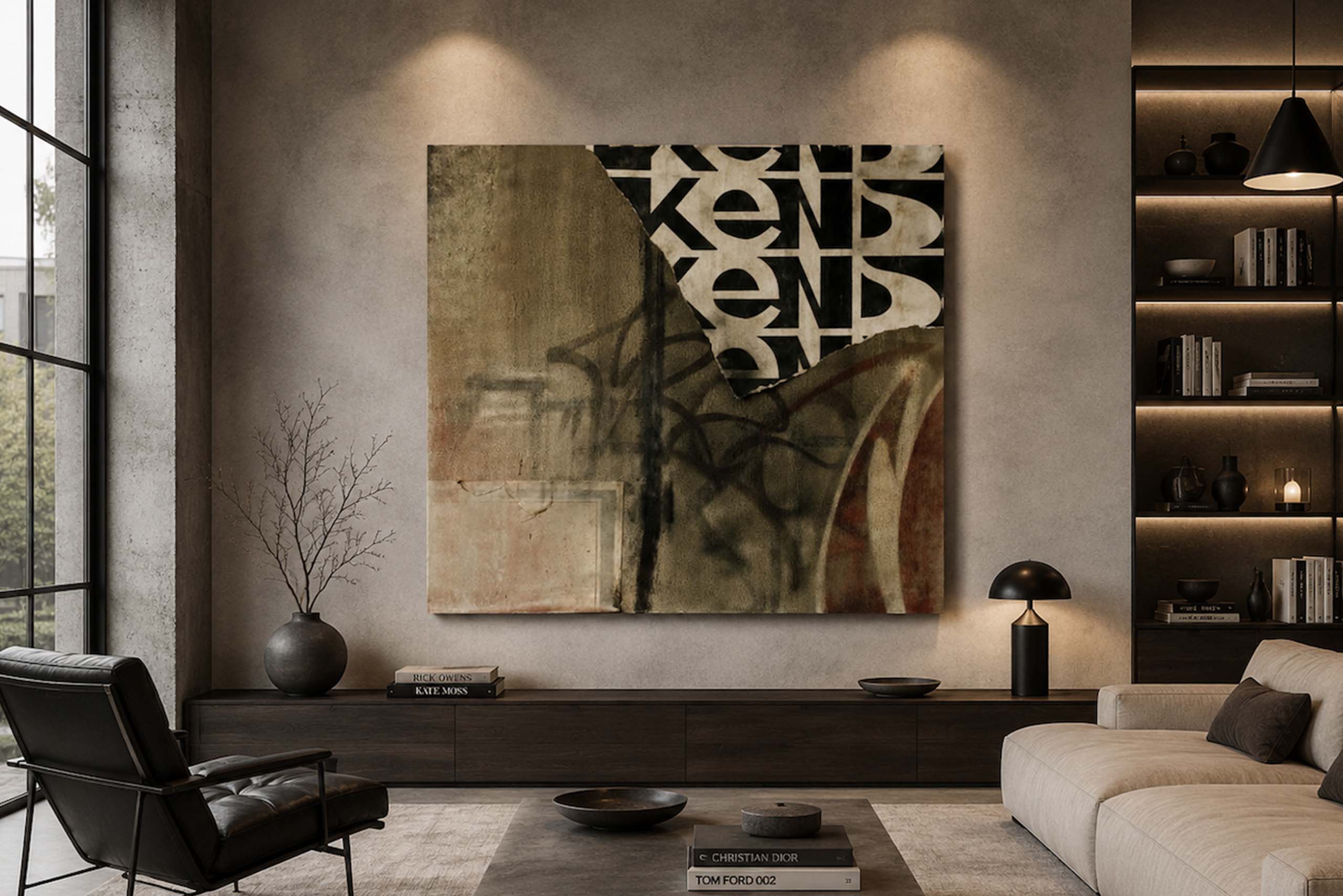 Primo pannello della serie Graffiti History, quest’opera di 100 × 100 cm su legno introduce il linguaggio modulare che attraversa l’intero ciclo. La composizione sviluppa una ricerca sulla genealogia visiva della scrittura europea attraverso ripetizione, variazione e stratificazione del segno. Realizzata nel 2010 in tecnica mista su legno, l’opera si trova oggi in una collezione privata.