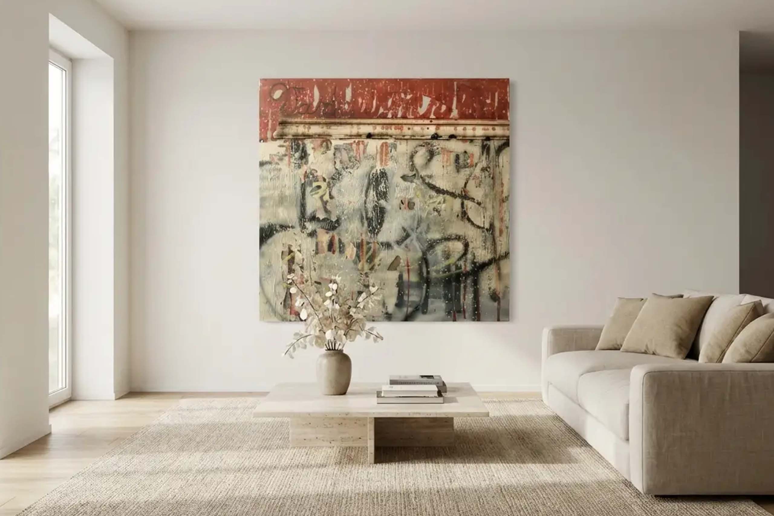 Parte del ciclo Graffiti History, quest’opera di 100 × 100 cm su legno appartiene a una serie modulare concepita come genealogia visiva della scrittura europea. Ogni pannello sviluppa una propria autonomia compositiva pur mantenendo continuità con la narrazione complessiva della serie attraverso ritmo, segno e materia. Realizzata nel 2010 in tecnica mista su legno, l’opera si trova oggi in una collezione privata.