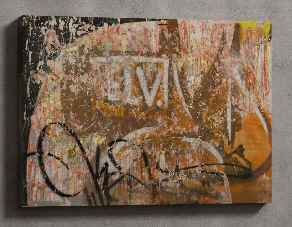 Parte della serie Graffiti History, quest’opera sviluppa una ricerca sulla memoria visiva della scrittura europea attraverso segni calligrafici, materia e ritmo compositivo. Il formato modulare 100 × 100 cm dialoga con lo spazio architettonico mantenendo continuità con l’intero ciclo. Realizzata nel 2010 in tecnica mista su legno, l’opera si trova oggi in una collezione privata.